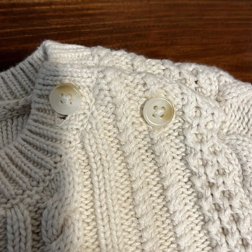 NWOT Baby Gap Cream Unisex Cable Knit Sweater 12/18 months